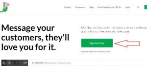 Truy cập vào website tawk.to