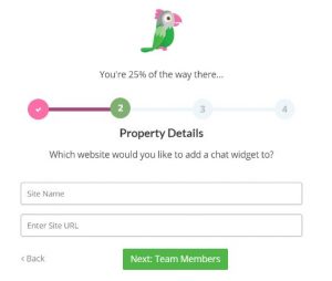 Đăng ký tài khoản, thông tin và Tawk.to