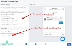 Cài đặt thời gian phản hồi, màu sắc